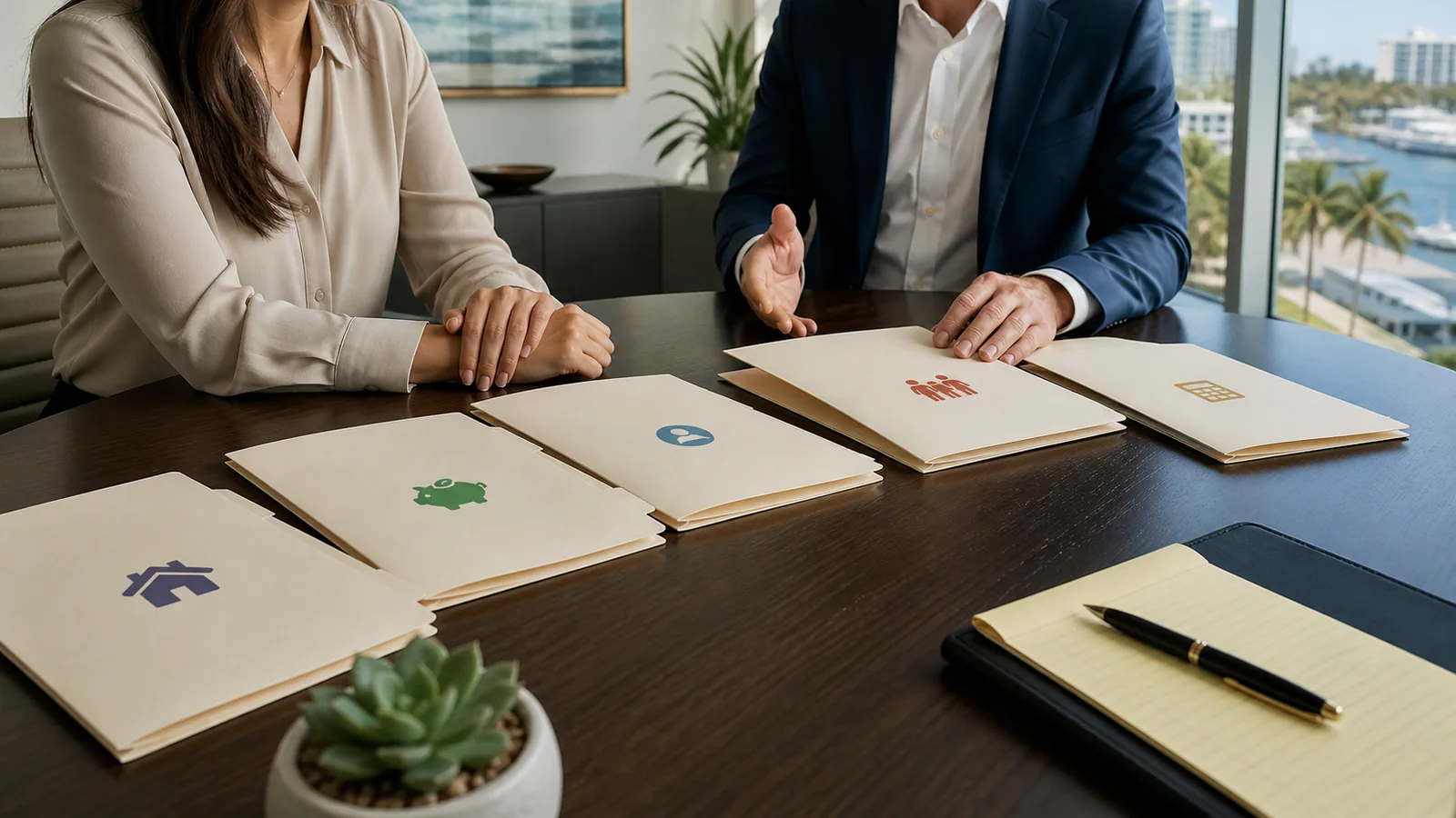 Attorney reviewing evidence and preparation for divorce in Fort Lauderdale