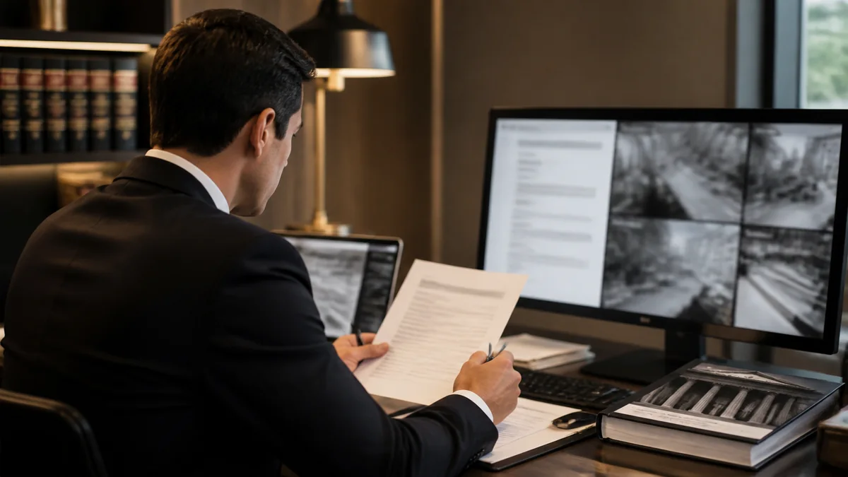 Attorney reviewing search and seizure evidence in a Fort Lauderdale criminal case