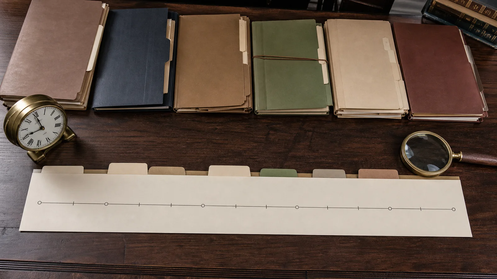 Legal files arranged to illustrate a long Florida capital case timeline