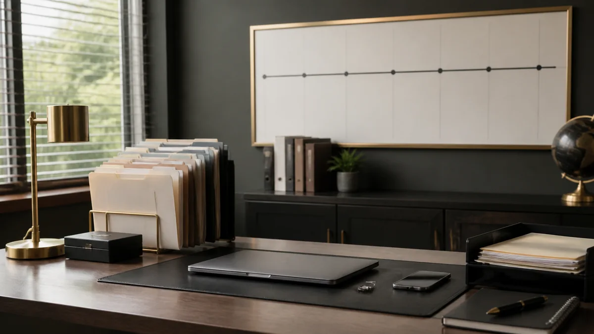 Organized evidence review workspace for a Fort Lauderdale domestic violence case