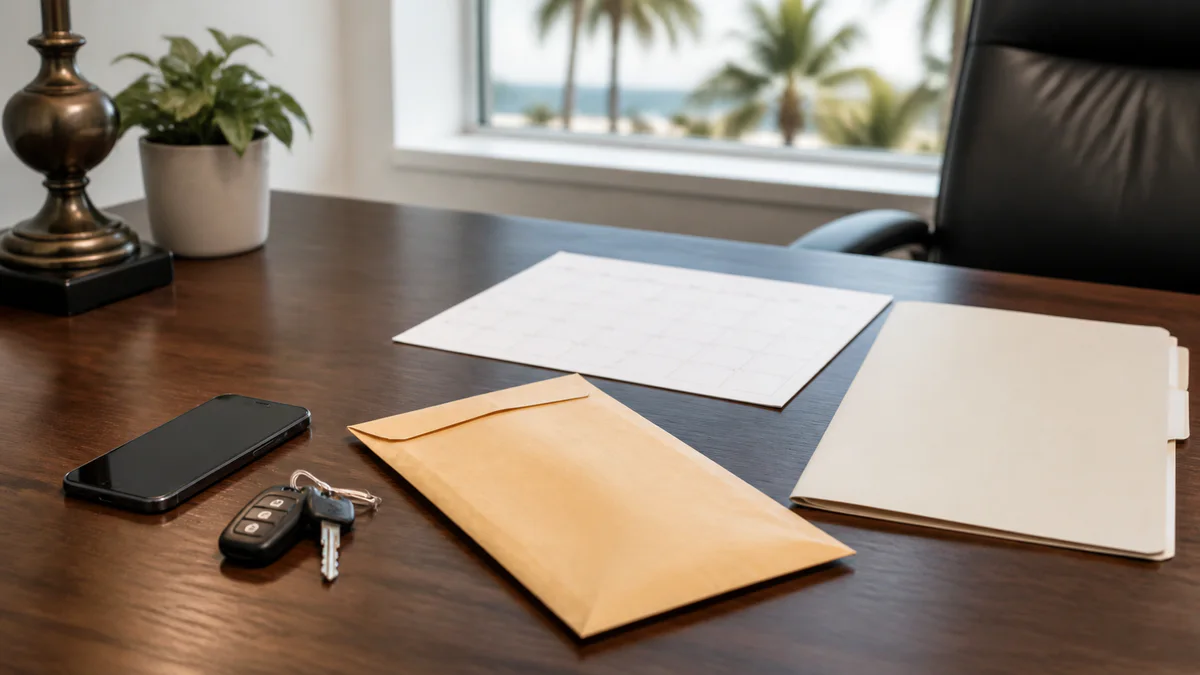 Items to organize after being arrested in Fort Lauderdale Florida