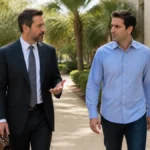Criminal Defense Lawyer Davie Criminal defense attorney walking with a client near a Davie courthouse
