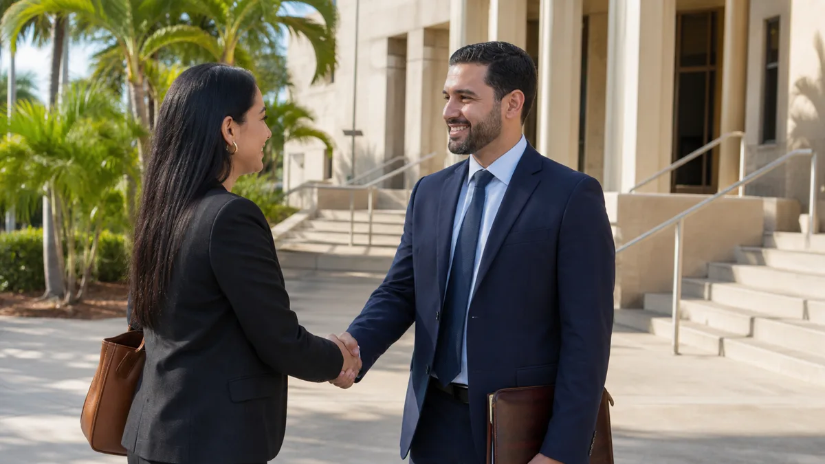 Lauderhill Arrest Defense Consultation Adult client meeting with a criminal defense attorney in Lauderhill